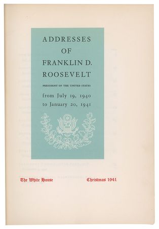 Lot #69 Franklin D. Roosevelt: Exceedingly rare 1941 White House Christmas present?one of 75 copies printed for gift-giving by President Roosevelt - Image 4
