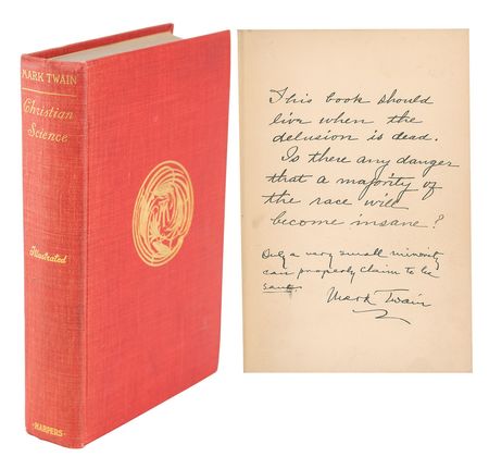 Lot #498 Samuel L. Clemens: Twain's rebuke of Christian Science: 