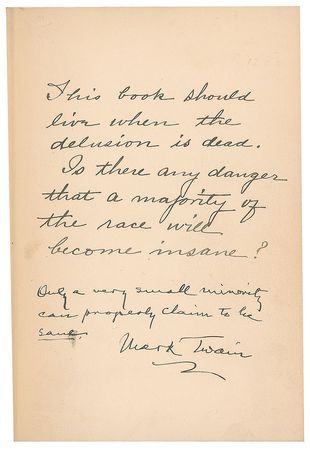 Lot #498 Samuel L. Clemens: Twain's rebuke of Christian Science: 