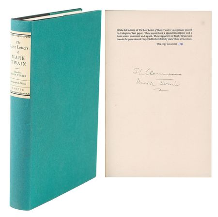 Lot #496 Samuel L. Clemens: Double-signed edition of Twain's love letters - Image 1