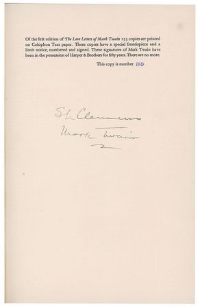 Lot #496 Samuel L. Clemens: Double-signed edition of Twain's love letters - Image 2