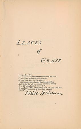 Lot #546 Walt Whitman: Leaves of Grass signed by America’s bard - Image 2