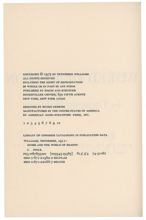 Lot #658 Tennessee Williams Book - Image 3