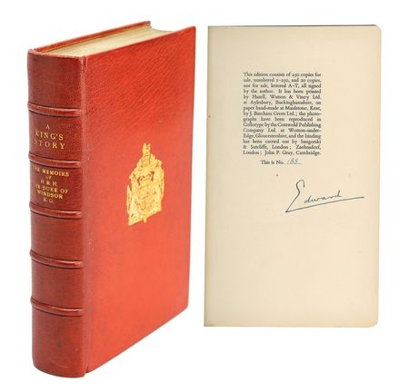 Lot #217 King Edward VIII: Luxurious Zaehnsdorf-bound edition of A King's Story - Image 1