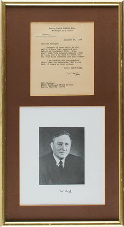 Lot #265 William O. Douglas Signed Photograph and Typed Letter Signed - Image 1