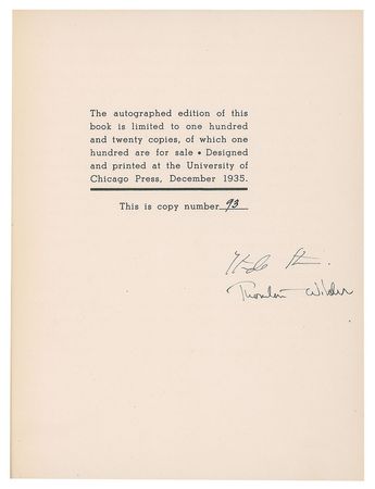 Lot #542 Gertrude Stein and Thornton Wilder Book - Image 2