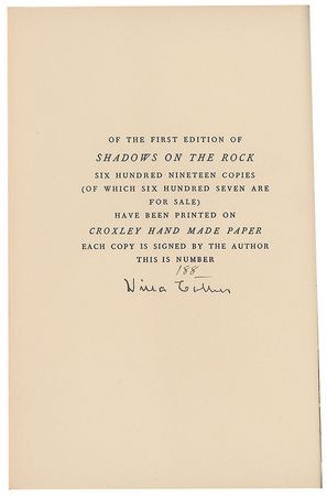 Lot #568 Willa Cather Book - Image 2