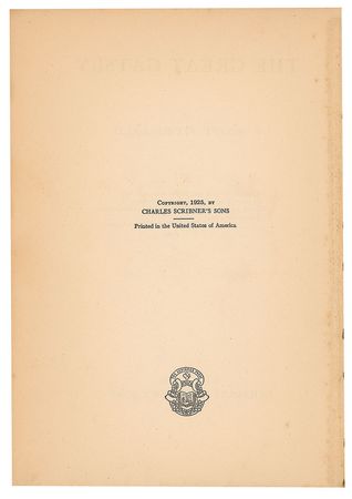 Lot #518 F. Scott Fitzgerald: Sought-after first edition of The Great Gatsby, with rare misprinted dust jacket text affixed inside - Image 5