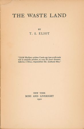 Lot #511 T. S. Eliot: First state of Eliot's The Waste Land - Image 2