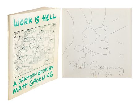 Lot #484 Matt Groening: Super early Groening sketch, seven months before the first Simpsons short - Image 1