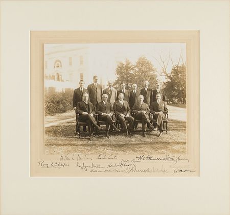Lot #58 Herbert Hoover and Cabinet: Hoover and his cabinet on the White House lawn - Image 1