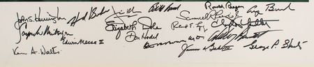 Lot #102 Ronald Reagan and Cabinet: Huge portrait of President Reagan and his top advisors - Image 2