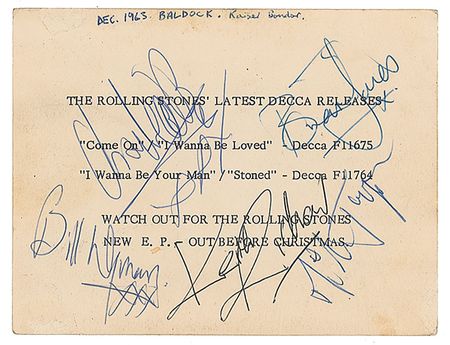 Lot #700 Rolling Stones Promo Card - Image 1