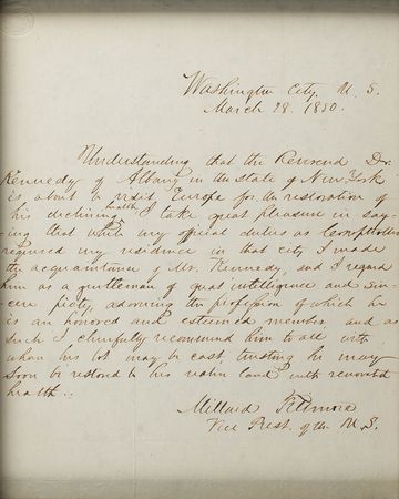 Lot #17 Millard Fillmore: Rare handwritten letter