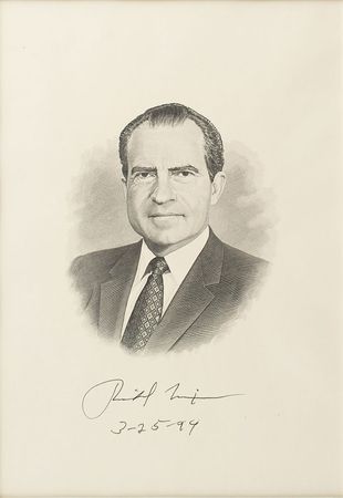 Lot #152 Richard Nixon Engraving - Image 1
