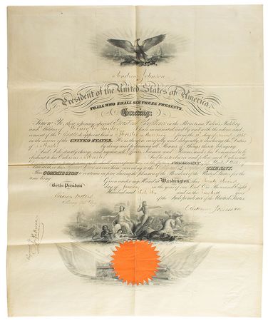 Lot #24 Andrew Johnson Signed Document