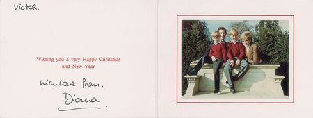 Lot #219 Princess Diana Christmas Card - Image 1