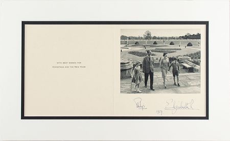 Lot #225 Queen Elizabeth II and Prince Philip Christmas Card - Image 2