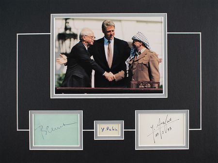 Lot #118 Clinton, Rabin, and Arafat Signatures - Image 1
