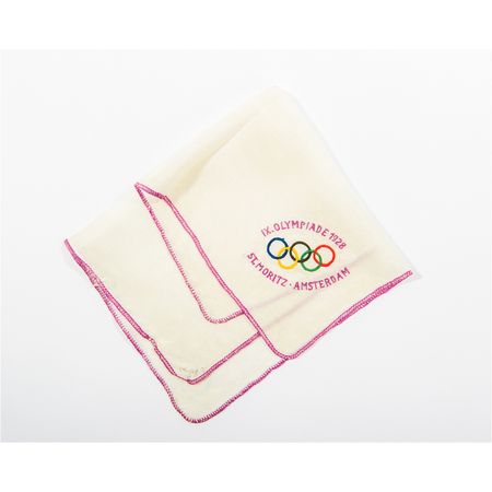 Lot #9035  Amsterdam 1928 Summer Olympics Lavender Glass and Handkerchief - Image 2