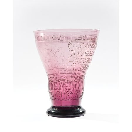 Lot #9035  Amsterdam 1928 Summer Olympics Lavender Glass and Handkerchief - Image 3