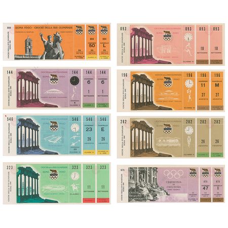 Lot #3061  Rome 1960 Summer Olympics Tickets - Image 1