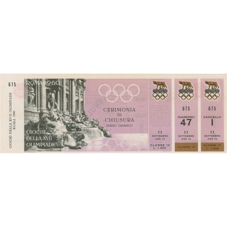Lot #3061  Rome 1960 Summer Olympics Tickets - Image 2