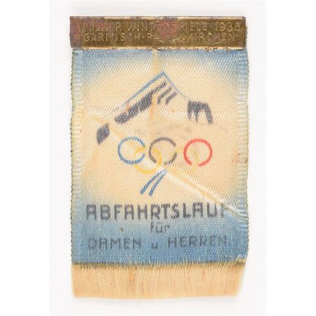 Lot #3033  Garmisch 1936 Winter Olympics Silk Ticket - Image 1