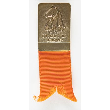 Lot #7131  Calgary 1988 Winter Olympics IOC Session Badge - Image 1