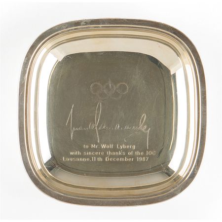 Lot #3159 Juan Antonio Samaranch Olympics Silver Bowl - Image 1