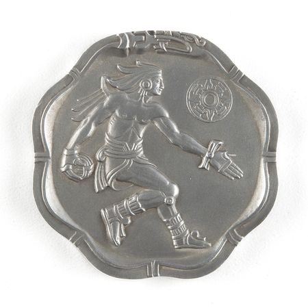 Lot #3079  Mexico City 1968 Summer Olympics Omega Silver Medal and Book - Image 1