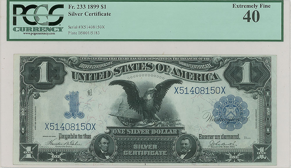 Fr. 233 1899 $1 'Black Eagle' Silver Certificate Silver