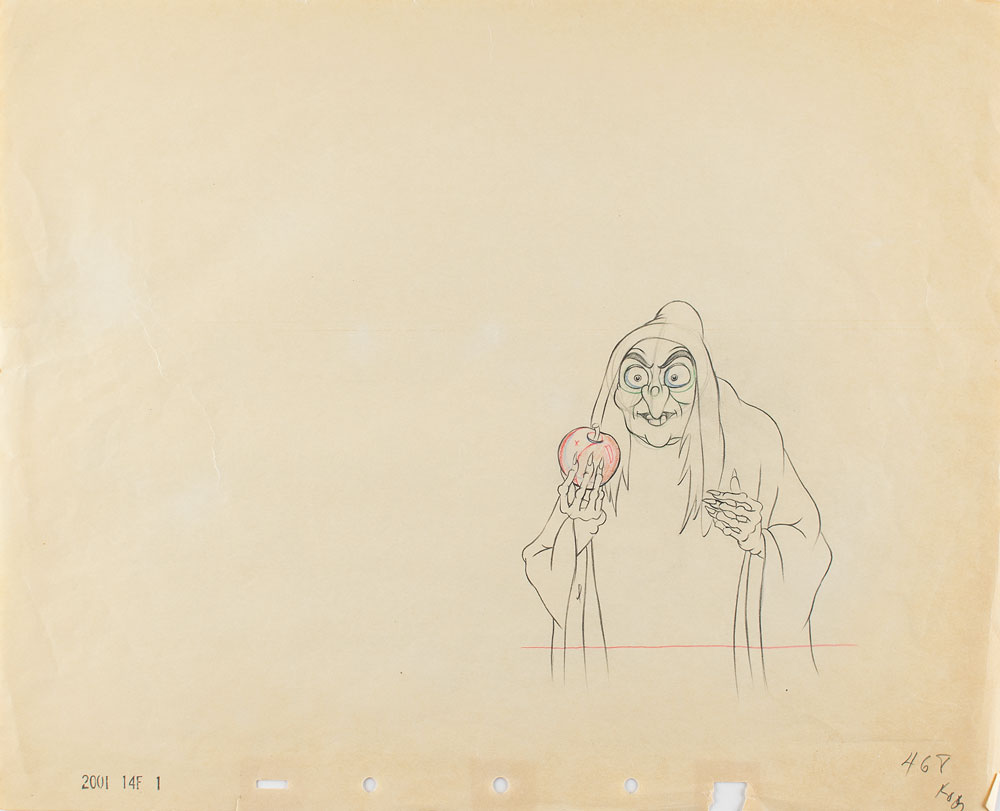 Wicked Witch production drawing from Snow White and the Seven Dwarfs