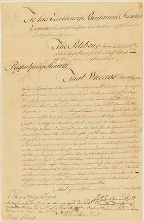 Lot #155 Benjamin Franklin: Benjamin Franklin endorses a 1788 creditor's bankruptcy petition - Image 1