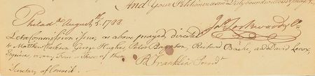 Lot #155 Benjamin Franklin: Benjamin Franklin endorses a 1788 creditor's bankruptcy petition - Image 3