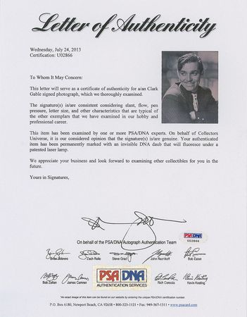 Lot #657 Clark Gable Signed Photograph - Image 3