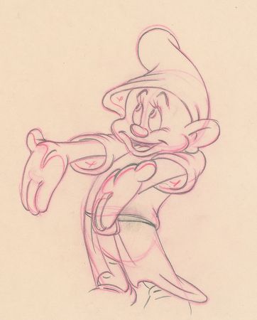 Lot #1013 Dopey production drawing from Snow White and the Seven Dwarfs Production Drawing - Image 1