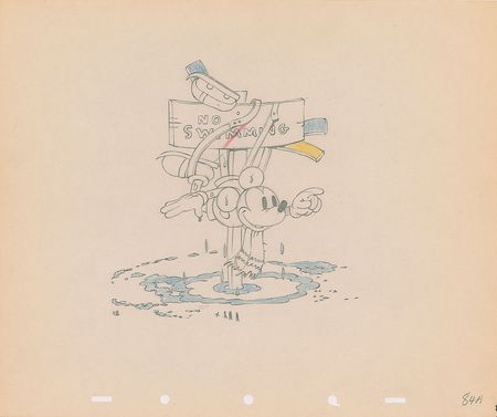 Lot #999 Mickey Mouse production drawing from On Ice Production Drawing - Image 1