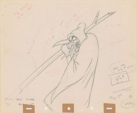 Lot #1007 Evil Queen production drawing from Snow White and the Seven Dwarfs Production Drawing - Image 1