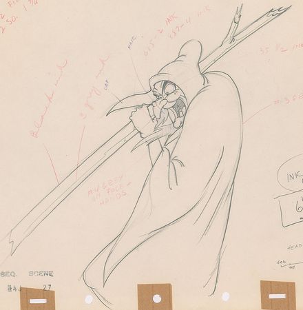 Lot #1007 Evil Queen production drawing from Snow White and the Seven Dwarfs Production Drawing - Image 2