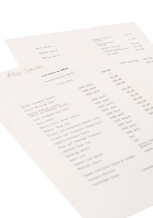 Lot #606 Taxi Driver Price List AW 1992 Price List