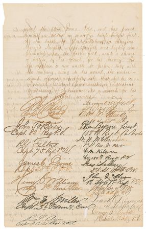Lot #31 Abraham Lincoln: Lincoln endorses the promotion of a wounded captain, who raised a volunteer company when 