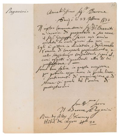 Lot #466 Niccolo Paganini: 