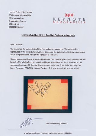 Lot #533 Beatles: McCartney, Paul Signature - Image 2