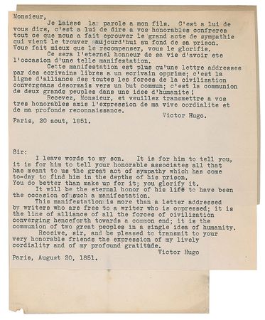 Lot #422 Victor Hugo: 