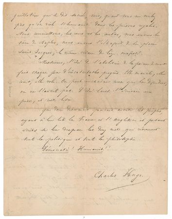 Lot #440 Charles Hugo Handwritten Letter Signed - Image 3