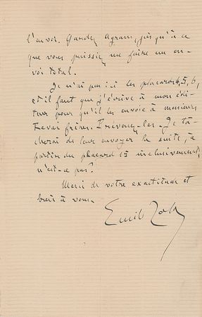 Lot #428 Emile Zola: A month after the serialization of Germinal - Image 2