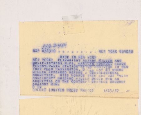 Lot #759 Marilyn Monroe and Arthur Miller Photograph - Image 3