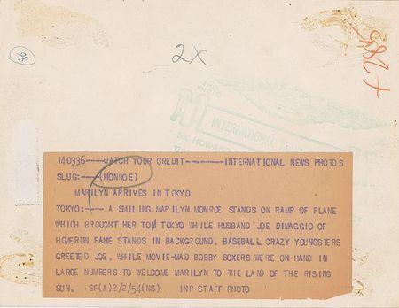 Lot #762 Marilyn Monroe and Joe DiMaggio Photograph - Image 2
