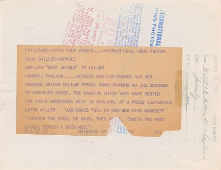 Lot #760 Marilyn Monroe and Arthur Miller Photograph - Image 2